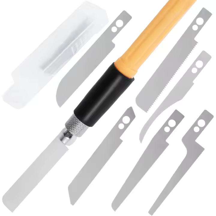 Mini Sierra De Mano Para Modelado Y Manualidades Con 8 Hojas De Corte Multifuncional Acero Inoxidable Herramienta De Metal Para DIY - 1