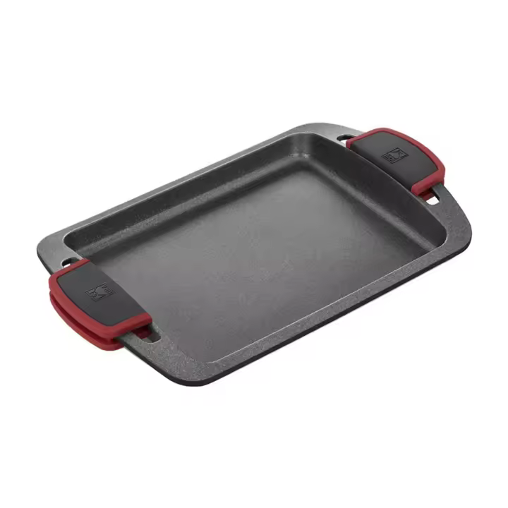 BRA Bistro  Plancha Lisa 32x24 cm Aluminio Fundido Indeformable Base De 6mm De Espesor Antiadherente Tricapa Profile MetalTec Libre de PFOA Compatible Con Todas Las Fuentes De Calor - 1