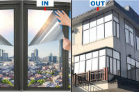 Película De Privacidad Para Ventanas Espejo Unidireccional Vinilo Antiglanceo No Adhesivo Cling De Plástico PVC Para Casa Protección UV Tamaño Adecuado Para Ventanas Y Puertas - details 8