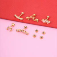 Juego De 5 Piezas De Aretes En Acero Inoxidable Para Puntas De Oreja Perforaciones De Labio Y Labret Joyería De Moda Para Mujeres Estilo Trendy - details 2