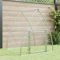 vidaXL Jaula para Gallinas Caseta de Pollos Gallinero Acero Galvanizado Plateado Dimensiones 100 x 105 x 120 cm, 300 x 105 x 120 cm, 600 x 105 x 120 cm - details 0