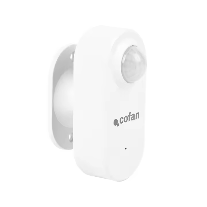 Cofan Sensor de movimiento WiFi | Detector de movimiento inteligente | Funciona con aplicación Smart Life o Tuya | Sistema de seguridad compatible con Alexa y Google | Color: blanco | Seguridad en el hogar | Alarma doméstica - 1