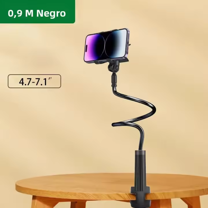 Soporte Portátil Para Teléfono Móvil Compatible Con iPhone Samsung Xiaomi Base De Montaje Para Escritorio Y Cama Compatible Con Pantallas De 4 a 7.1 Pulgadas - 1