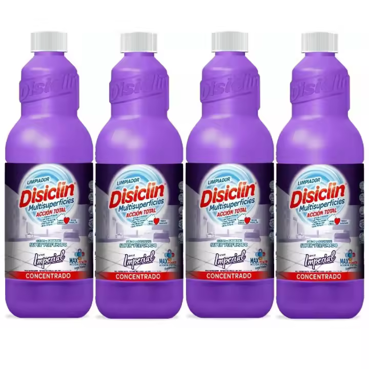 Disiclín Imperial Limpiador Multisuperficies Concentrado 1000ml (Pack 4x1L) - Disiclin Para una Higiene Total, Super Perfumado, pH Neutro, Con Bioalcohol, Sin Lejía, Aroma Duradero - 1