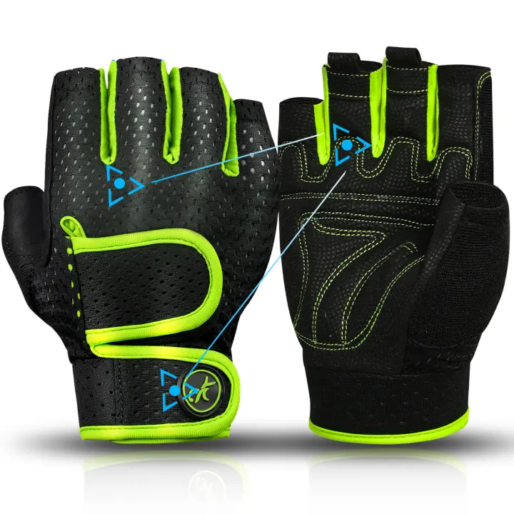 Guantes De Gimnasio MOREOK Antideslizantes Con Almohadillas De 3MM Para Levantamiento De Pesas Y Ejercicios De Kettlebell Para Hombres - 1