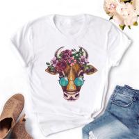 Camiseta De Mujer Con Estampado De Leopardo Y Pato Moda Harajuku Coreana Kawaii Tops Casual Manga Corta Cuello Redondo Algodón - details 0