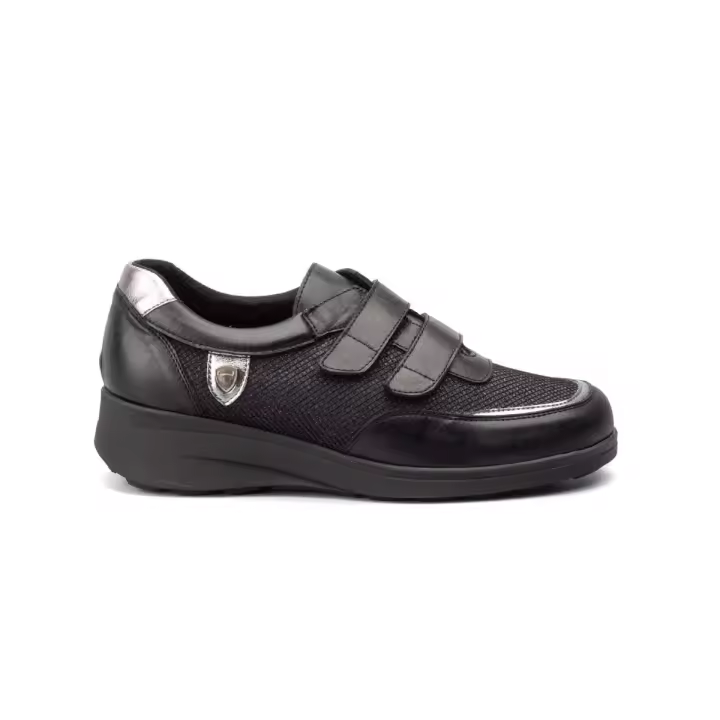 Iberico Shoes|Zapatillas piel casual negras|Mujer Piel y Textil Microfibra transpirable y termoreguladora Piel acolchada - 1