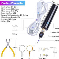 Kit De Herramientas Para Joyería Mini Taladro Eléctrico Portátil Y Portátil Mini Taladro De Cadena Para Resina Y Joyería Herramienta De Moldeo Metálico USB Poderado - details 2