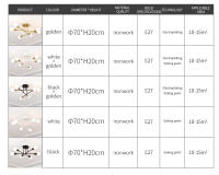 Lámpara De Techo LED Retro Industrial Con 6 Cabezas Material Hierro Trabado Luz Moderna Para Sala De Estar Decoración E27 - details 14