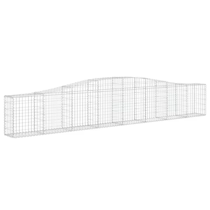 vidaXL Cesta de gaviones forma arco hierro galvanizado 400x30x60/80 cm - 1