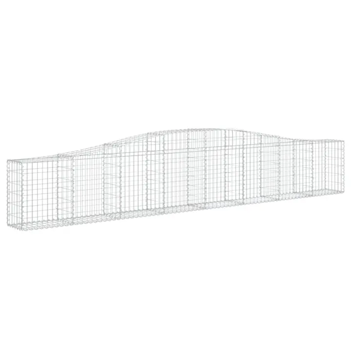 vidaXL Cesta de gaviones forma arco hierro galvanizado 400x30x60/80 cm - 1