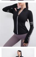 Chaqueta Deportiva De Mujer Con Cierre De Cremallera Y Flecos Secado Rápido Sudadera Para Ejercicio Estilo Slim O-Neck - details 24