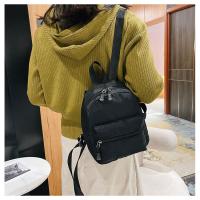 Mochila Mini Para Mujer De Nylon Blanco Estilo Casual Con Bolsillo Exterior Cierre De Cremallera Adecuada Para Escuela Y Viajes - details 6