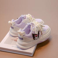 Zapatillas De Tenis Para Niñas Cuaderno Kuromi Moda Versátil Infantil Antideslizantes Transpirables Cómodas Para Escuela Y Deporte Tallas True Fit Material Superior De Cuero PU Suela De Goma - details 3