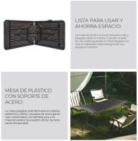 Mesa de Exterior Rebecca Betel Furniture 74x180x75 Plástico Maple Gris Dark Negro Moderno Montada - details 0