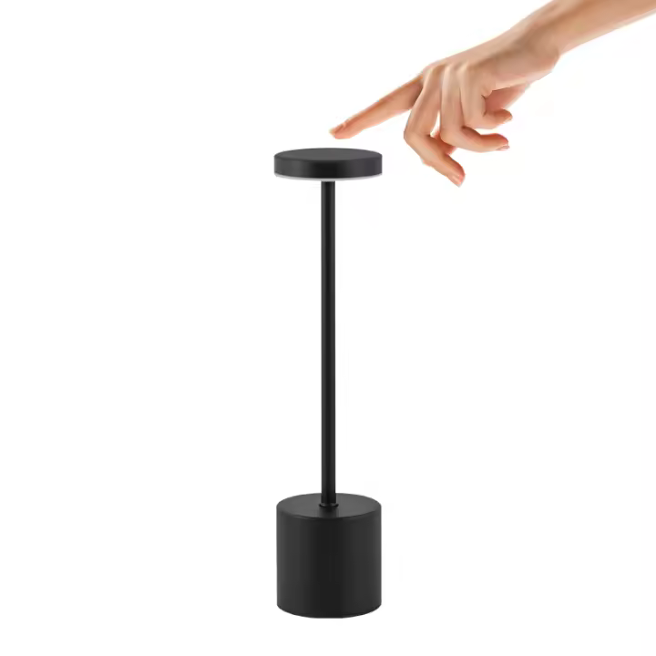 Lámpara De Mesa LED Recargable Por USB Con Interruptor Táctil Y Tres Colores Metal Para Decoración De Habitación Y Bar Lámpara De Noche Para Dormitorio - 1
