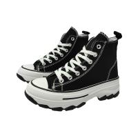 Eva Zorteon- Zapatilla Abotinada de Plataforma para Mujer, Comoda, Estilo Bamba, Material de Lona, y Cierre de Cordones. marca FASHION BELLA. - details 5
