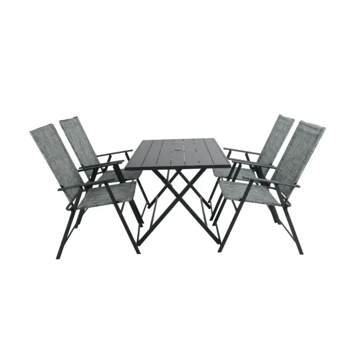 Conjunto de jardín Piazza mesa + 4 sillas gris - 1