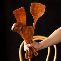 Juego De 4 Cucharas De Madera Con Mango Largo Espátula Para Arroz Y Sopa Cuchara De Cocina Ecológica Para La Cocina Del Hogar - details 4