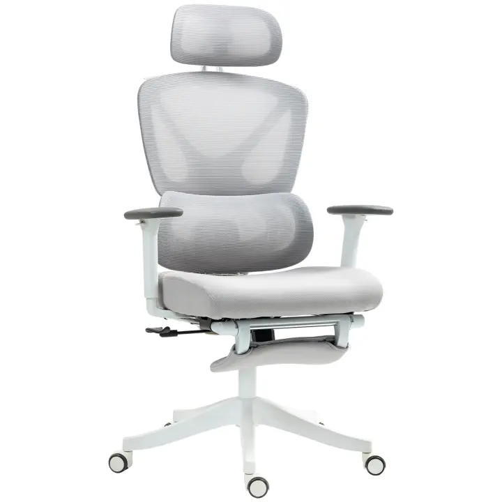 HOMCOM Silla de oficina silla de oficina - altura ajustable, respaldo reclinable, apoyabrazos 3D, reposacabezas giratorio, soporte lumbar ajustable, silla de oficina en tejido de malla, 71x70x119cm, negro - 1
