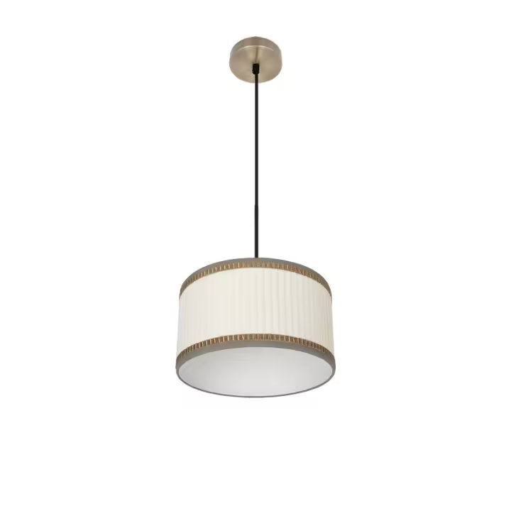 FABRILAMP - Colgante Soprano 1xe27 Cuero/beis Regx30x30 Cm - 1