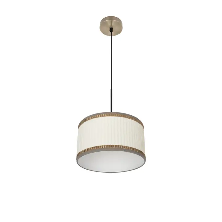 FABRILAMP - Colgante Soprano 1xe27 Cuero/beis Regx30x30 Cm - 1