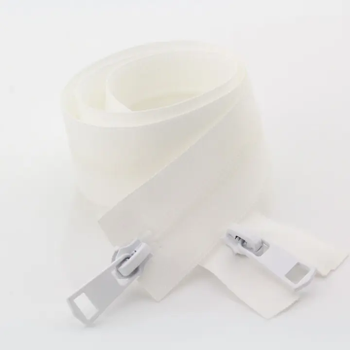 Cremallera Invisible De Nylon Impermeable Para Costura DIY Con Doble Deslizador Longitud Para Ropa Y Reparación En Negro Y Blanco - 1