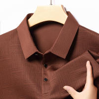 Camisa Polo Para Hombre De Color Sólido Casual Manga Larga Transpirable Cómoda Versátil Top Moda Negocios - details 5