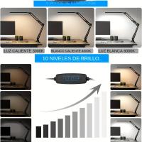 Lámpara De Escritorio LED Plegable Con Brazo Largo Y Ajuste De 3 Colores Luz De Mesa Para Dormitorio Sala De Estar Lectura Computadora - details 9