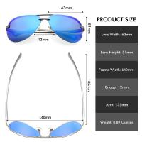 Gafas de sol de aviador polarizadas para hombres y mujeres, 63 mm, protección UV400, marco de metal, lentes de espejo livianas para exteriores - details 0