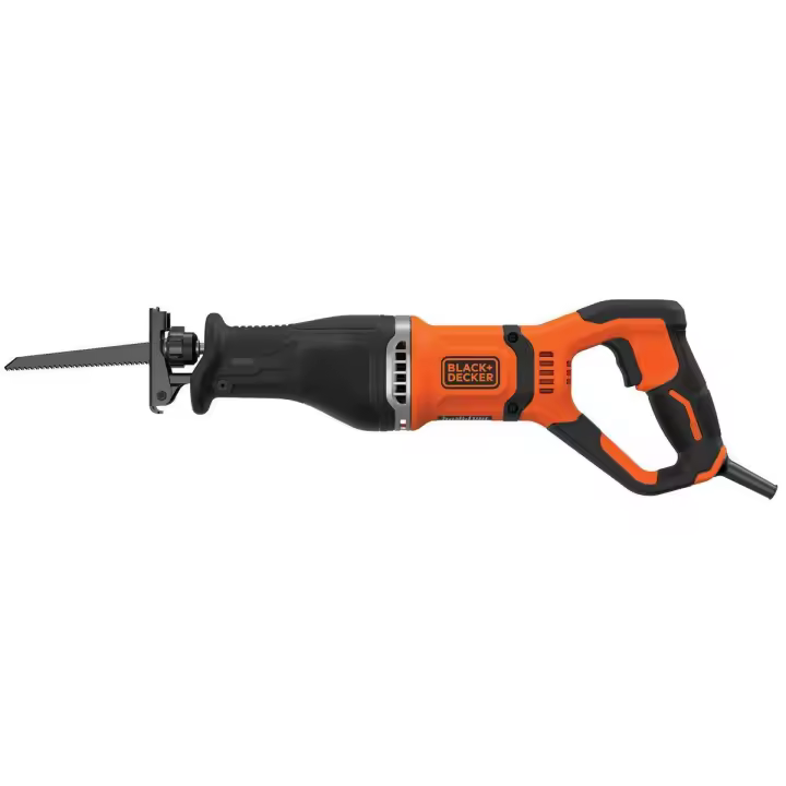 Black and Decker Sierra Sable 750W BES301-QS, velocidad variable, capacidad máxima de corte (madera) 150mm, (metal) 10mm. Incluye 1 hoja de sierra para madera, 1 hoja de sierra para metal y soporte para ramas extraible. - 1