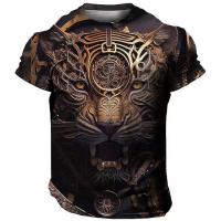 Camiseta De Hombre Con Estampado 3D De León Domineante Verano Casual Animal Pattern Top Harajuku Manga Corto Sobredimensionado Streetwear - details 3