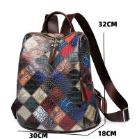 Mochila Vintage de retales para mujer, morral de cuero, Mochila de viaje, mochilas escolares para adolescentes, 2024 - details 1