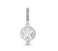 PANDORA Abalorio Colgante Doble de Estrella magnificada, Plumas de momentos compatibles, joyería para Mujer, para Mujer Gift, fabricado con Plata de ley y circonto cúbica, 1 Count, viene con El original embalaje de Caja de Giunte. - details 0