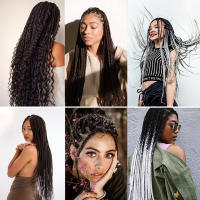 Extensiones De Cabello De Sintético Pre-estirado 26''&30" Textura Yaki Profesional Sin Picazón Para Rizado Con Agua Caliente - details 5
