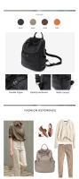 Mochila Casual De Cuero Genuino Suave Para Hombres Y Mujeres Con Multiples Bolsillos Espacioso Versátil Para Viajes Negocios Y Colegio - details 2