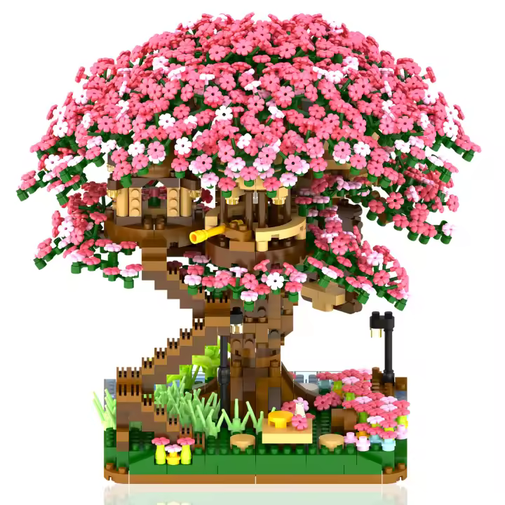 Bloques De Construcción Bibilock 2138pcs Sakura Casa Y Árbol Serie De Calle Principal Regalo Decorativo Para Niñas - 1