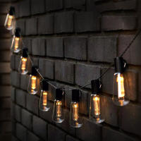 Luz De Cadena Solar LED Para Exterior IP65 Impermeable Decoración Navideña Con 10-30 Luces Retro Para Camping Jardín Fiesta Lámpara Encantada - details 5