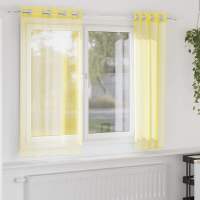 Cortinas de gasa con ojales vidaXL 2 uds 140x175 cm en color Verde manzana/Rosa/Amarillo y más | protección solar decorativa para ventanas hogar oficina dormitorio fácil de instalar - details 2