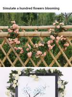 Vine De Flores Artificiales De Rosa 2.5m 1.8m En Blanco Y Rosa Para Decoración De Bodas Y Habitaciones Hecha De Seda - details 6
