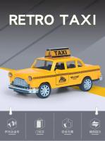 Modelo De Taxi Retro 1/32 En Aleación Juguete De Coche Miniatura Con Sonido Y Luz Regalo Para Niños Edad 4-6 Años Colección De Automóviles - details 0