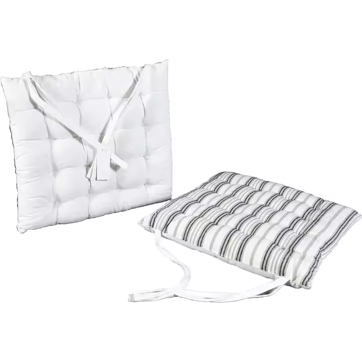Cojín Acolchado para Silla en Algodón y Poliéster 37 x 37 cm - Decoración Hogar - Ideal para Sillas de Cocina, Comedor, Jardín - 1