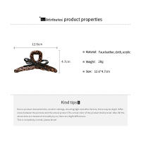 Pinza Para El Cabello De Cuero Artificial Con Diseño De Leopardo Y Lazo Adorno De Moda Para Mujer Accesorio De Pelo Cool Y Dulce Para Exteriores - details 0