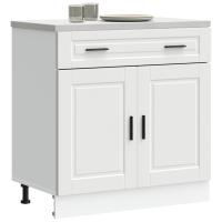 vidaXL Mueble bajo de cocina porto alto brillo en color Blanco brillante/Roble Sonoma/Blanco y más | almacenamiento funcional diseño moderno para baño dormitorio sala - details 2