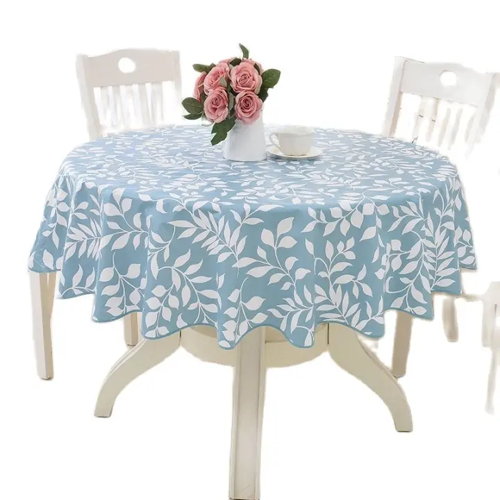 Mantel De PVC Impermeable Redondo Para Fiesta Boda Y Hogar Cubierta De Mesa Moderna Estilo Floral Diametro 152cm 180cm 200cm 220cm - 1