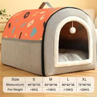 Cama De Gato Y Perro Invierno Cálido Con Tentación De Sueño Profundo Sillón Geométrico Nido Cómodo Para Mascotas Medianas Y Grandes Ropa De Cama Lavable Y Desmontable Suministros De Mascotas - details 0