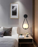 Lámpara De Pared LED De Vidrio Para Sala De Estar Estudio Dormitorio Lámpara De Noche Con Cobre Negro G9 7W Iluminación Interior Para Pasillo - details 7