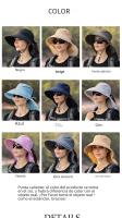 Gorro De Verano Para Mujer Protección UV Sombrilla De Sol Con Visera Ancha Para Pesca Senderismo Y Uso Exterior Capa De Poni - details 3