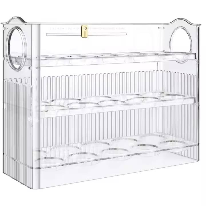 Hueveras de Frigorifico para 30 Huevos, Organizador de Puerta de Nevera de Huevos Apilable, Contenedor Almacenamiento - 1