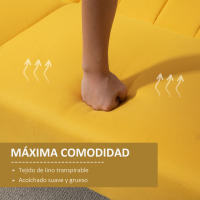 HOMCOM Sofá Cama de 2 Plazas Tela con Respaldo Ajustable en 3 Posiciones Reposabrazos Desmontables y Patas de Madera Sofá Doble Moderno para Salón Oficina 173x75x73 cm - details 3